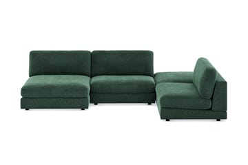 Arken 6-seters U-formet Modulsofa + Fotskammel i Fløyel - Mørkegrønn - Møbler - Sofaer - Modulsofaer - Komplett modulsofa