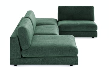Arken 6-seters U-formet Modulsofa + Fotskammel i Fløyel - Mørkegrønn - Møbler - Sofaer - Modulsofaer - Komplett modulsofa