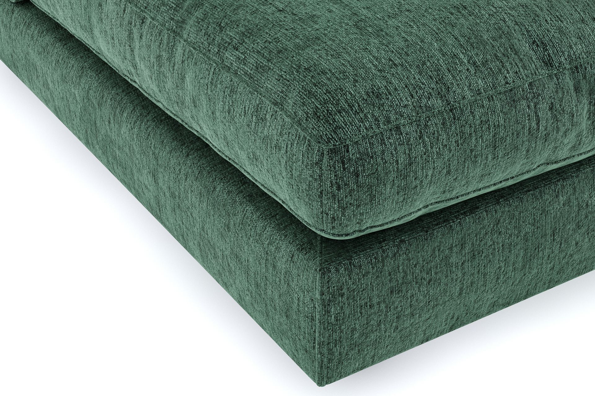 Arken 6-seters U-formet Modulsofa + Fotskammel i Fløyel - Mørkegrønn - Møbler - Sofaer - Modulsofaer - Komplett modulsofa