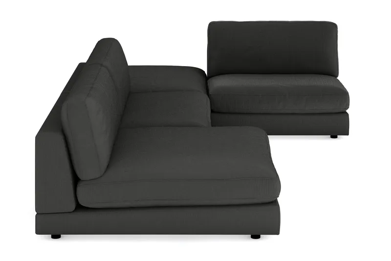 Arken 6-seters U-formet Modulsofa + Fotskammel i Manchester - Mørk grå - Møbler - Sofaer - Modulsofaer - Komplett modulsofa