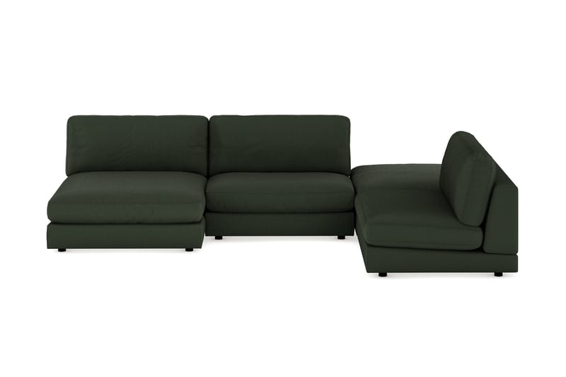Arken 6-seters U-formet Modulsofa + Fotskammel i Manchester - Mørkegrønn - Møbler - Sofaer - Modulsofaer - Komplett modulsofa