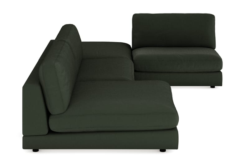 Arken 6-seters U-formet Modulsofa + Fotskammel i Manchester - Mørkegrønn - Møbler - Sofaer - Modulsofaer - Komplett modulsofa