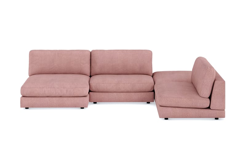 Arken 6-seters U-formet Modulsofa + Fotskammel i Stoff - Rosa - Møbler - Sofaer - Modulsofaer - Komplett modulsofa