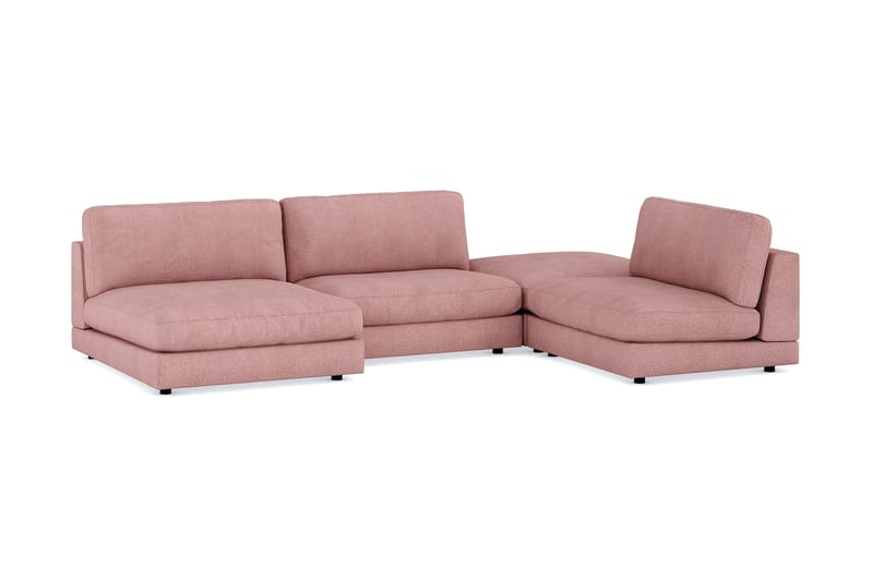 Arken 6-seters U-formet Modulsofa + Fotskammel i Stoff - Rosa - Møbler - Sofaer - Modulsofaer - Komplett modulsofa