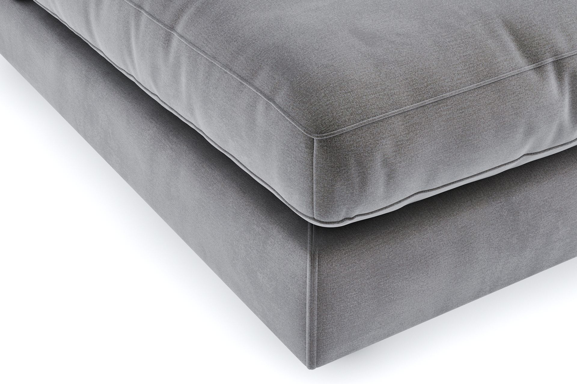 Arken 6-seters Vendbar L-formet Modulhjørnesofa med Divan + Fotskammel i Fløyel - Mørk grå - Møbler - Sofaer - Modulsofaer - Komplett modulsofa