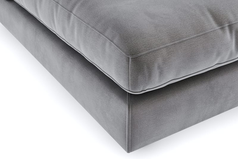 Arken 6-seters Vendbar L-formet Modulhjørnesofa med Divan + Fotskammel i Fløyel - Mørk grå - Møbler - Sofaer - Modulsofaer - Komplett modulsofa