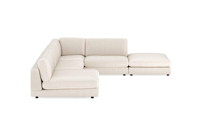 Arken 6-seters Vendbar L-formet Modulhjørnesofa med Divan + Fotskammel i Manchester - Beige - Møbler - Sofaer - Modulsofaer - Komplett modulsofa