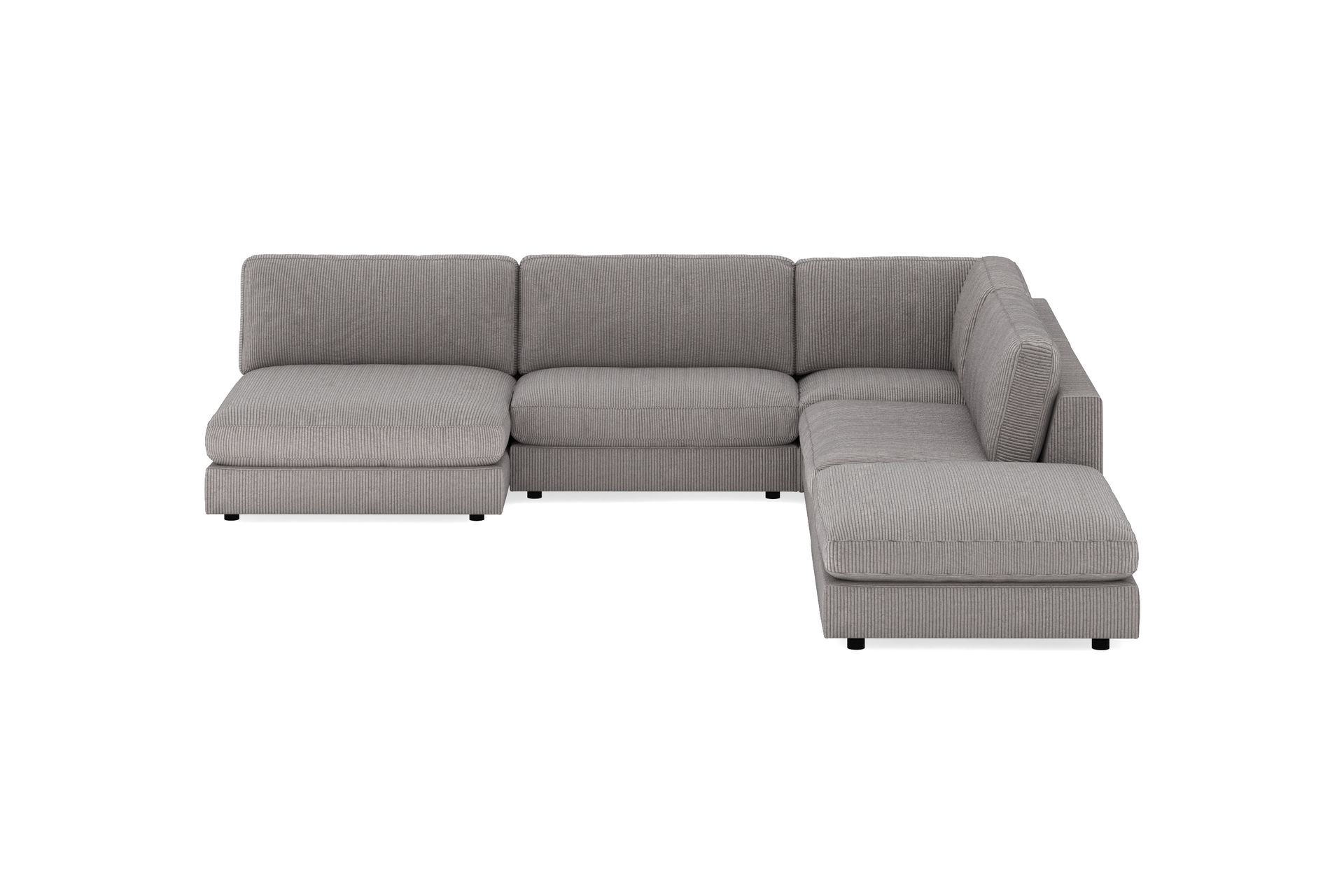 Arken 6-seters Vendbar L-formet Modulhjørnesofa med Divan + Fotskammel i Manchester - Mørk grå - Møbler - Sofaer - Modulsofaer - Komplett modulsofa