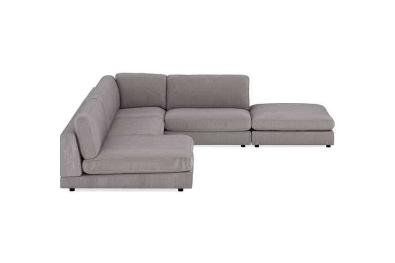 Arken 6-seters Vendbar L-formet Modulhjørnesofa med Divan + Fotskammel i Manchester - Mørk grå - Møbler - Sofaer - Modulsofaer - Komplett modulsofa