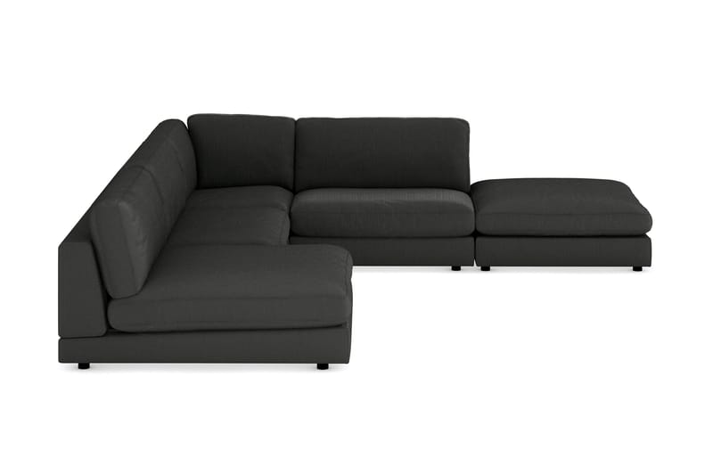 Arken 6-seters Vendbar L-formet Modulhjørnesofa med Divan + Fotskammel i Manchester - Mørk grå - Møbler - Sofaer - Modulsofaer - Komplett modulsofa