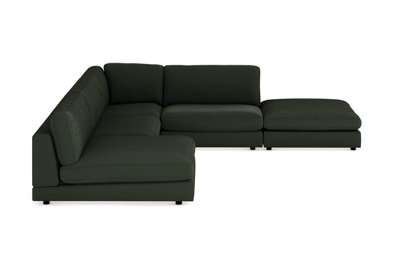 Arken 6-seters Vendbar L-formet Modulhjørnesofa med Divan + Fotskammel i Manchester - Mørkegrønn - Møbler - Sofaer - Modulsofaer - Komplett modulsofa