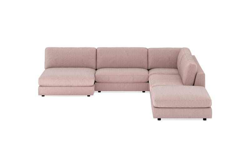 Arken 6-seters Vendbar L-formet Modulhjørnesofa med Divan + Fotskammel i Manchester - Rosa - Møbler - Sofaer - Modulsofaer - Komplett modulsofa