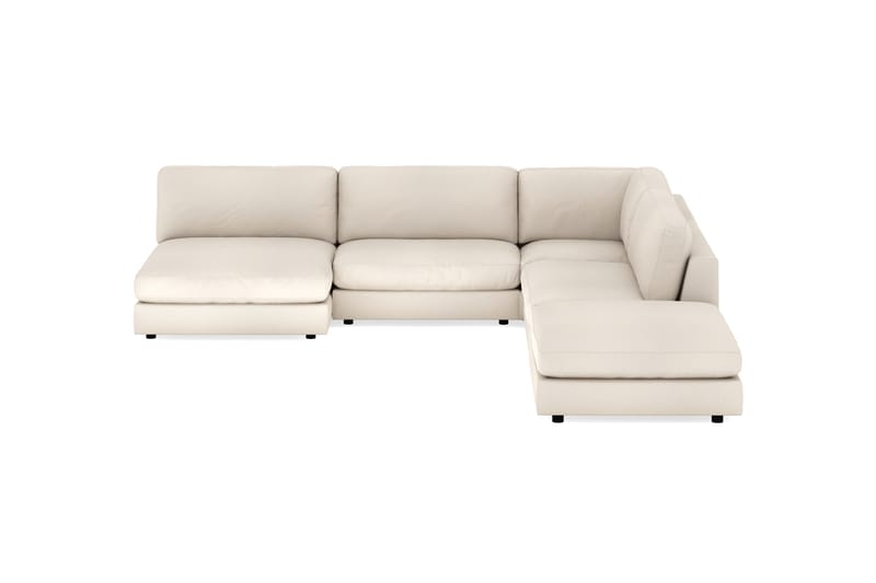 Arken 6-seters Vendbar L-formet Modulhjørnesofa med Divan + Fotskammel i Stoff - Beige - Møbler - Sofaer - Modulsofaer - Komplett modulsofa