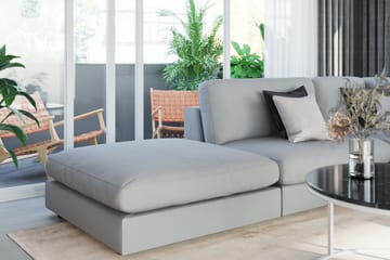 Arken 6-seters Vendbar L-formet Modulhjørnesofa med Divan + Fotskammel i Stoff - Grå - Møbler - Sofaer - Modulsofaer - Komplett modulsofa
