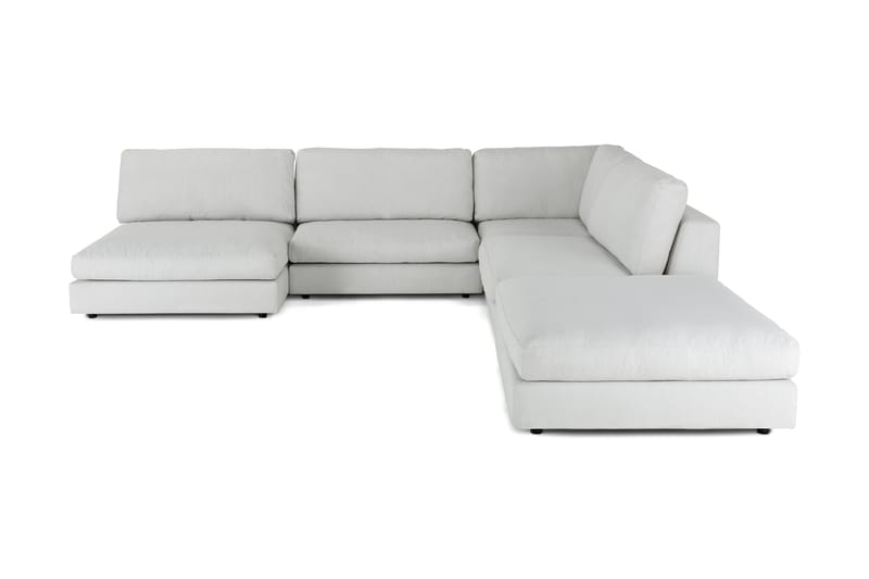 Arken 6-seters Vendbar L-formet Modulhjørnesofa med Divan + Fotskammel i Stoff - Lys grå - Møbler - Sofaer - Modulsofaer - Komplett modulsofa