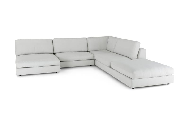 Arken 6-seters Vendbar L-formet Modulhjørnesofa med Divan + Fotskammel i Stoff - Lys grå - Møbler - Sofaer - Modulsofaer - Komplett modulsofa