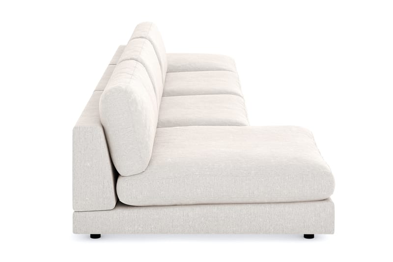 Arken 6-seters Vendbar U-formet Modulsofa med Divan + Fotskammel i Fløyel - Kremhvit - Møbler - Sofaer - Modulsofaer - Komplett modulsofa