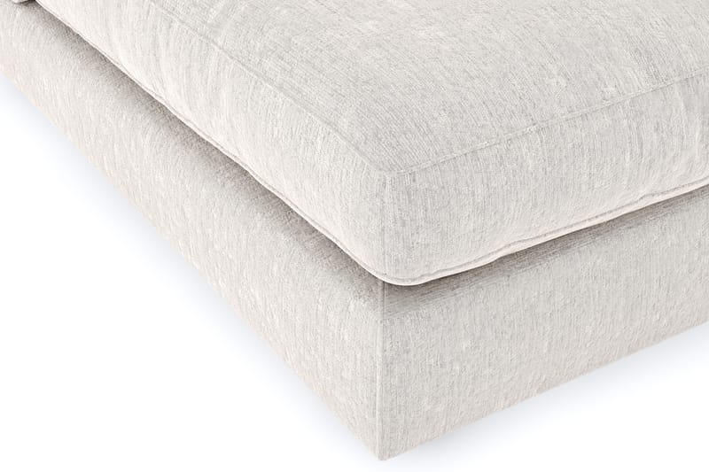 Arken 6-seters Vendbar U-formet Modulsofa med Divan + Fotskammel i Fløyel - Kremhvit - Møbler - Sofaer - Modulsofaer - Komplett modulsofa