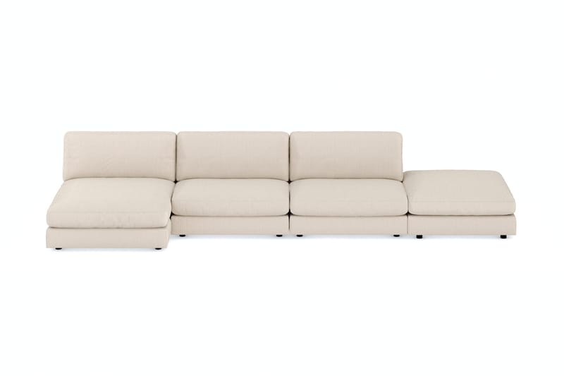 Arken 6-seters Vendbar U-formet Modulsofa med Divan + Fotskammel i Manchester, Beige