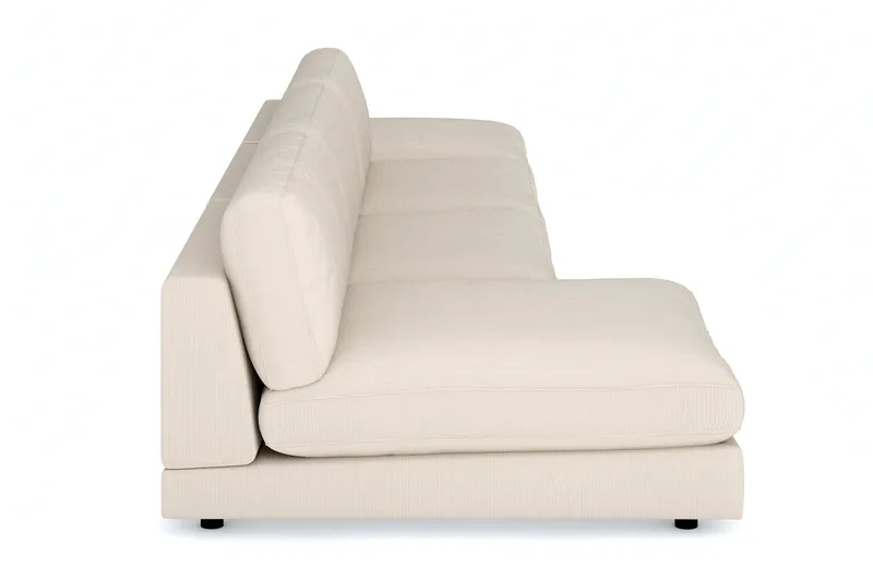 Arken 6-seters Vendbar U-formet Modulsofa med Divan + Fotskammel i Manchester - Beige - Møbler - Sofaer - Modulsofaer - Komplett modulsofa