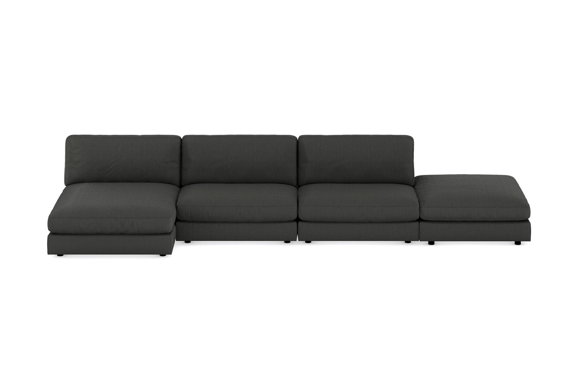Arken 6-seters Vendbar U-formet Modulsofa med Divan + Fotskammel i Manchester - Mørk grå - Møbler - Sofaer - Modulsofaer - Komplett modulsofa