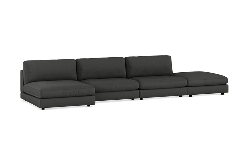 Arken 6-seters Vendbar U-formet Modulsofa med Divan + Fotskammel i Manchester - Mørk grå - Møbler - Sofaer - Modulsofaer - Komplett modulsofa
