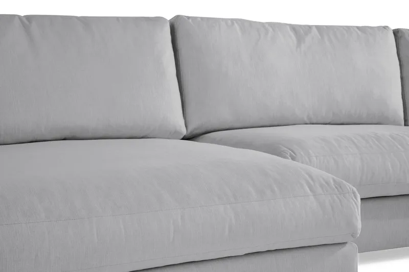 Arken 6-seters Vendbar U-formet Modulsofa med Divan + Fotskammel i Stoff - Grå - Møbler - Sofaer - Modulsofaer - Komplett modulsofa