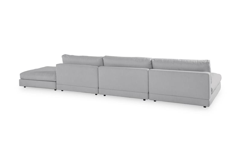 Arken 6-seters Vendbar U-formet Modulsofa med Divan + Fotskammel i Stoff - Grå - Møbler - Sofaer - Modulsofaer - Komplett modulsofa