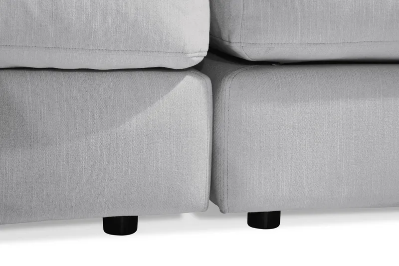 Arken 6-seters Vendbar U-formet Modulsofa med Divan + Fotskammel i Stoff - Grå - Møbler - Sofaer - Modulsofaer - Komplett modulsofa