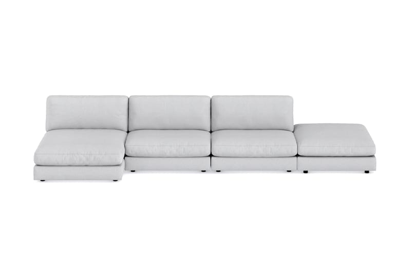 Arken 6-seters Vendbar U-formet Modulsofa med Divan + Fotskammel i Stoff - Lys grå - Møbler - Sofaer - Modulsofaer - Komplett modulsofa