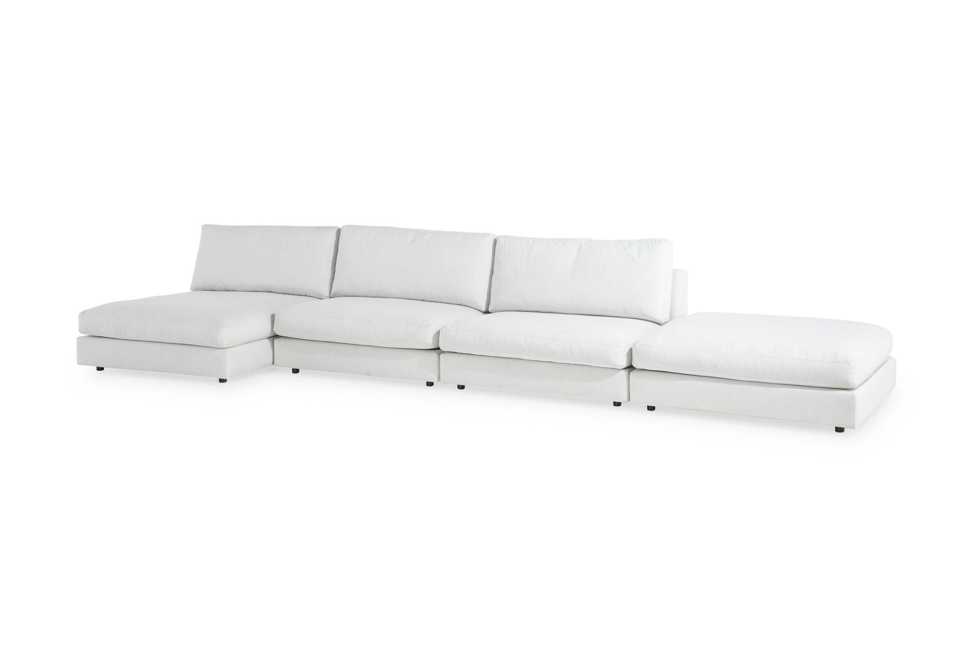 Arken 6-seters Vendbar U-formet Modulsofa med Divan + Fotskammel i Stoff - Lys grå - Møbler - Sofaer - Modulsofaer - Komplett modulsofa