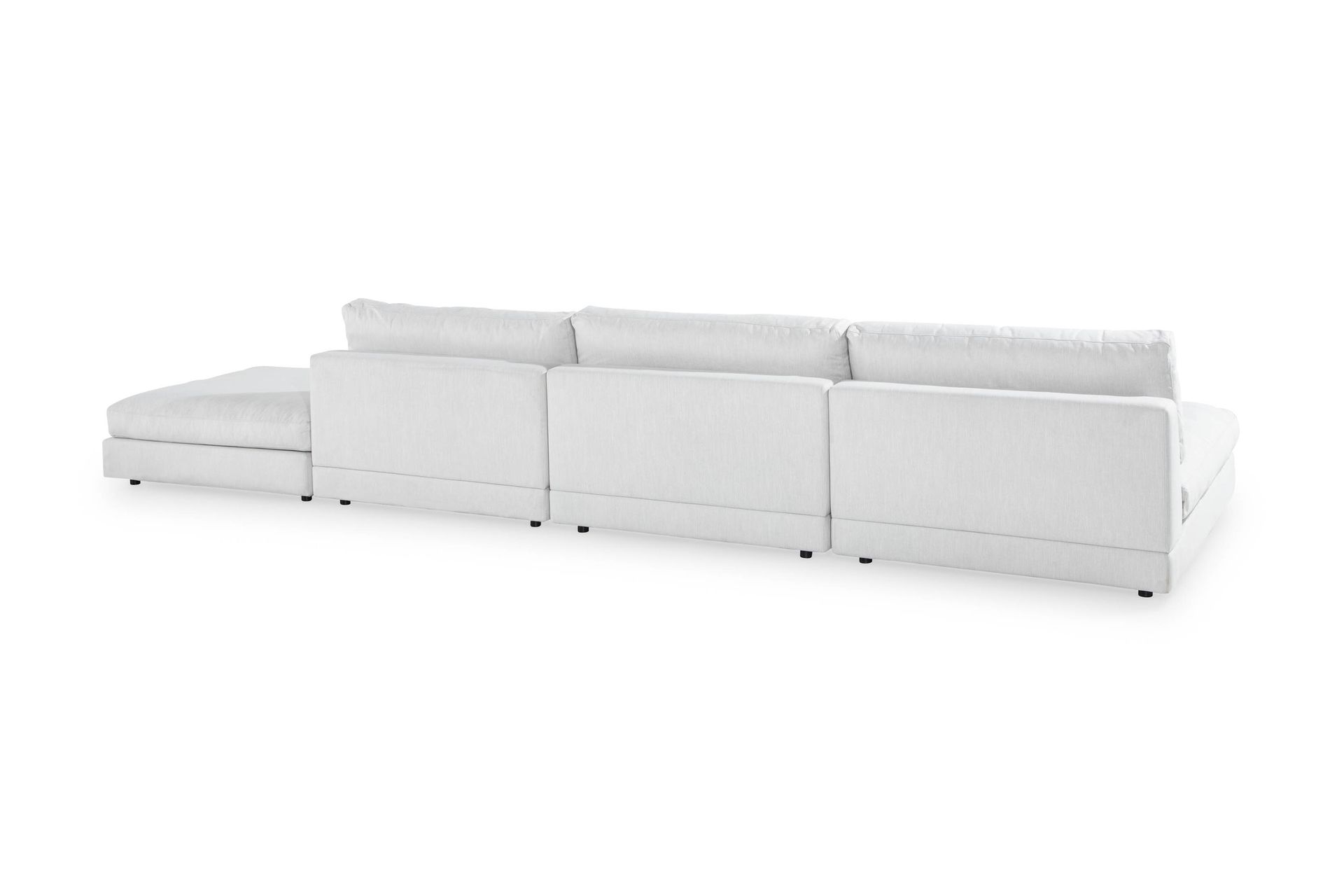 Arken 6-seters Vendbar U-formet Modulsofa med Divan + Fotskammel i Stoff - Lys grå - Møbler - Sofaer - Modulsofaer - Komplett modulsofa