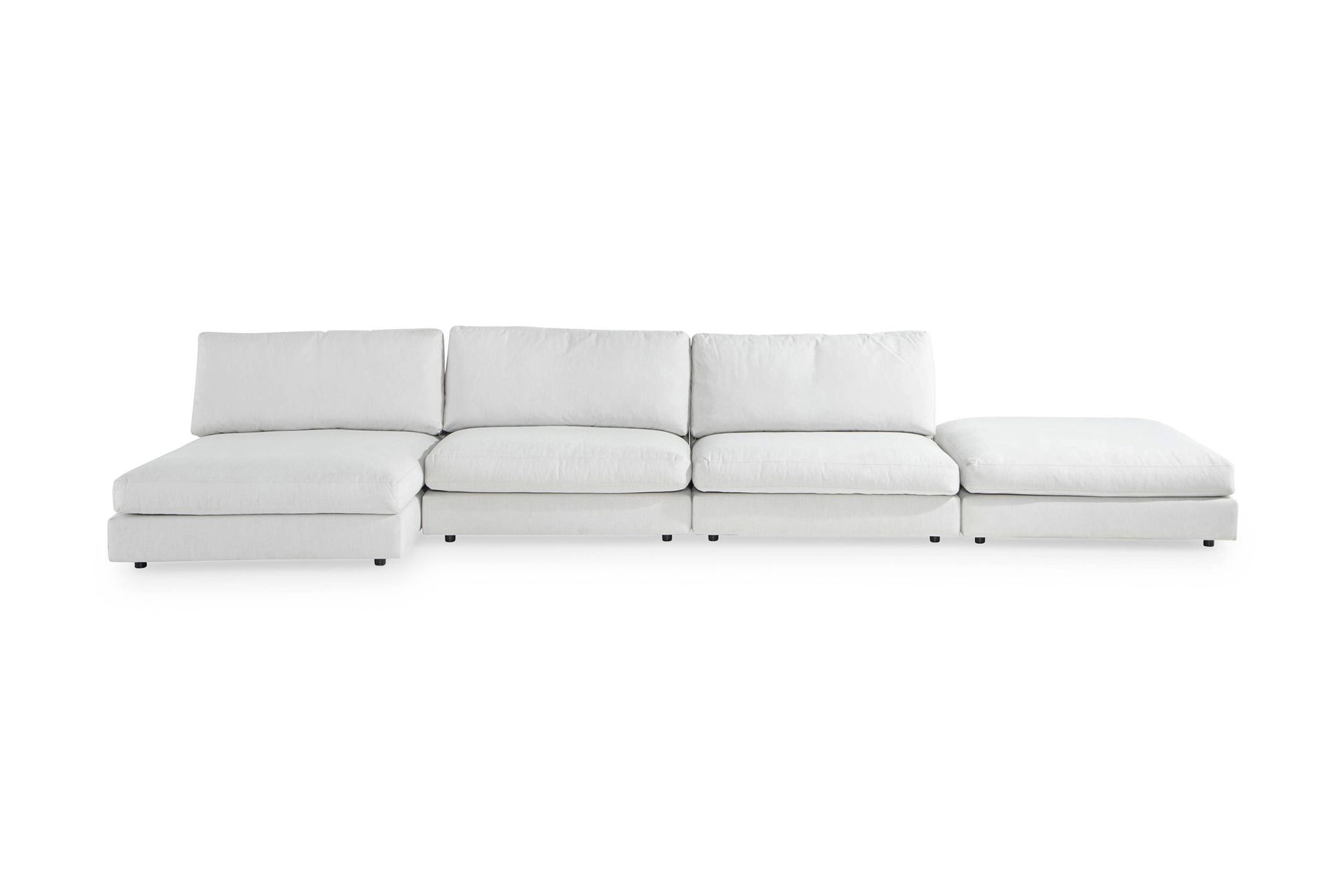 Arken 6-seters Vendbar U-formet Modulsofa med Divan + Fotskammel i Stoff - Lys grå - Møbler - Sofaer - Modulsofaer - Komplett modulsofa