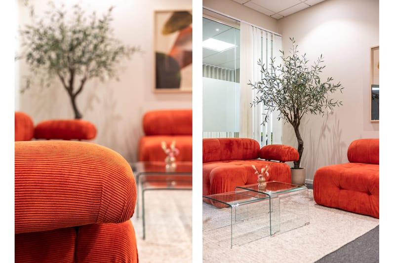 Belgin Modulsofa 3-seter - Rød/Hvit - Møbler - Sofaer - Modulsofaer - Komplett modulsofa