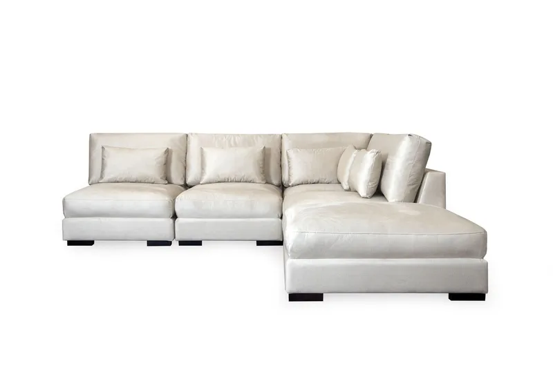 Dubai sjeselong sofa Left Velvet - Hvit - Møbler - Sofaer - Modulsofaer - Komplett modulsofa