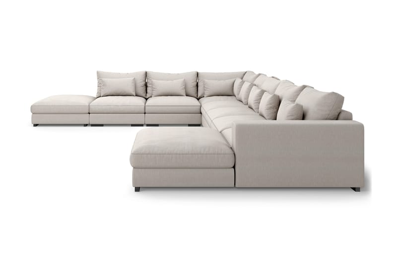 Dubai stor U-modulsofa byggbar med divan høyre ekstra dyp - Lys / Beige - Møbler - Sofaer - Modulsofaer - Komplett modulsofa
