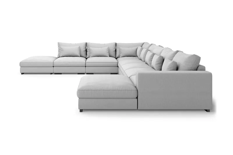 Dubai U-modulsofa Large med Divan Høyre - Lysegrå - Møbler - Sofaer - Modulsofaer - Komplett modulsofa