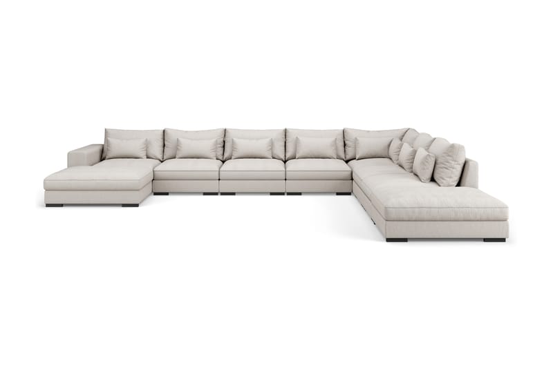 Dubai U-modulsofa Large med Divan Venstre - Beige - Komplett modulsofa