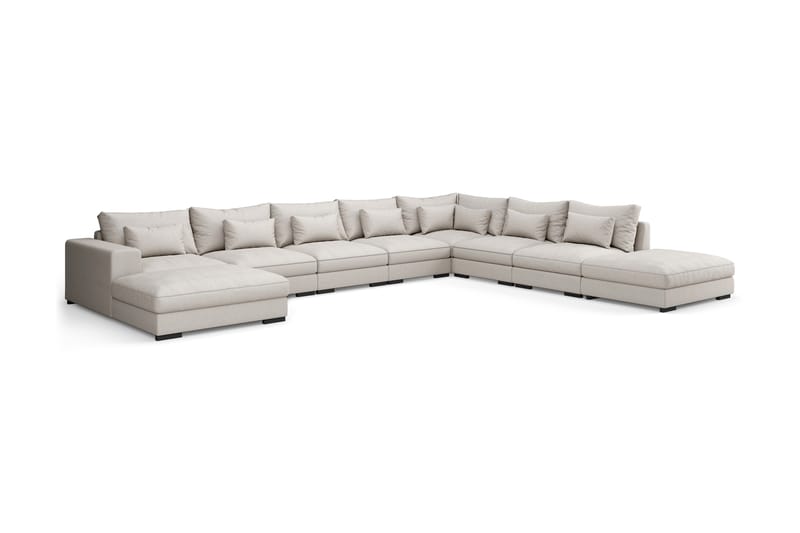 Dubai U-modulsofa Large med Divan Venstre - Beige - Komplett modulsofa