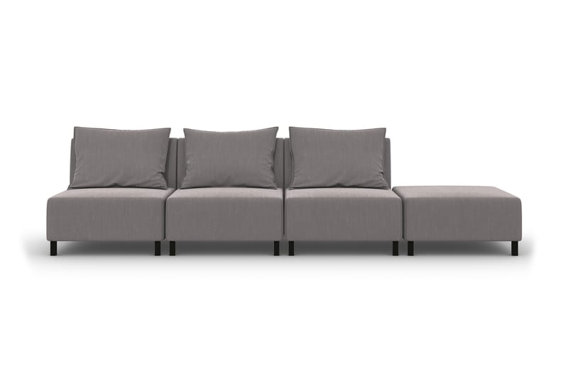 Noelia Modulsofa 3,5-seter med Fotskammel - Lingrå - Møbler - Sofaer - Modulsofaer - Komplett modulsofa