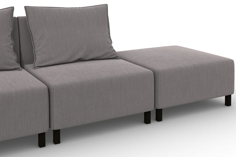 Noelia Modulsofa 3,5-seter med Fotskammel - Lingrå - Møbler - Sofaer - Modulsofaer - Komplett modulsofa
