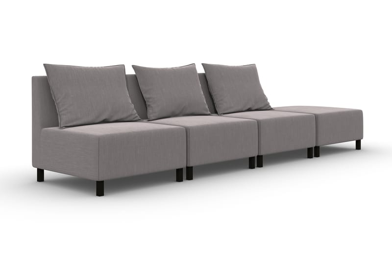Noelia Modulsofa 3,5-seter med Fotskammel - Lingrå - Møbler - Sofaer - Modulsofaer - Komplett modulsofa