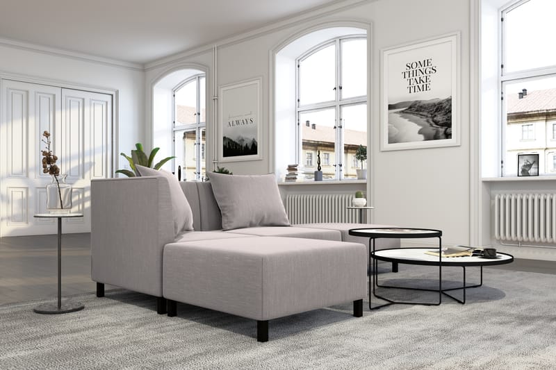 Noelia Modulsofa med Divan Vendbar - Grå - Møbler - Sofaer - Modulsofaer - Komplett modulsofa