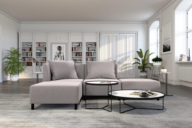Noelia Modulsofa med Divan Vendbar - Grå - Møbler - Sofaer - Modulsofaer - Komplett modulsofa