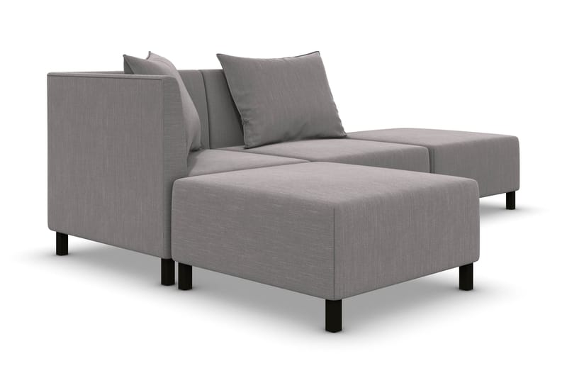 Noelia Modulsofa med Divan Vendbar - Grå - Møbler - Sofaer - Modulsofaer - Komplett modulsofa