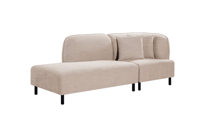 Space 2-seters Modulsofa med Sjeselong - Beige - Komplett modulsofa