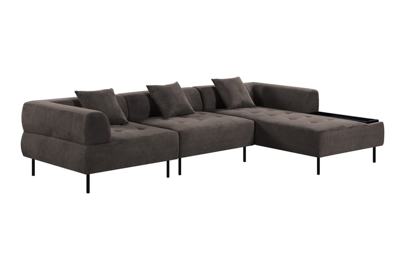 Stratham 3-seters Modulsofa Divan Høyre - Grå - Møbler - Sofaer - Modulsofaer - Komplett modulsofa