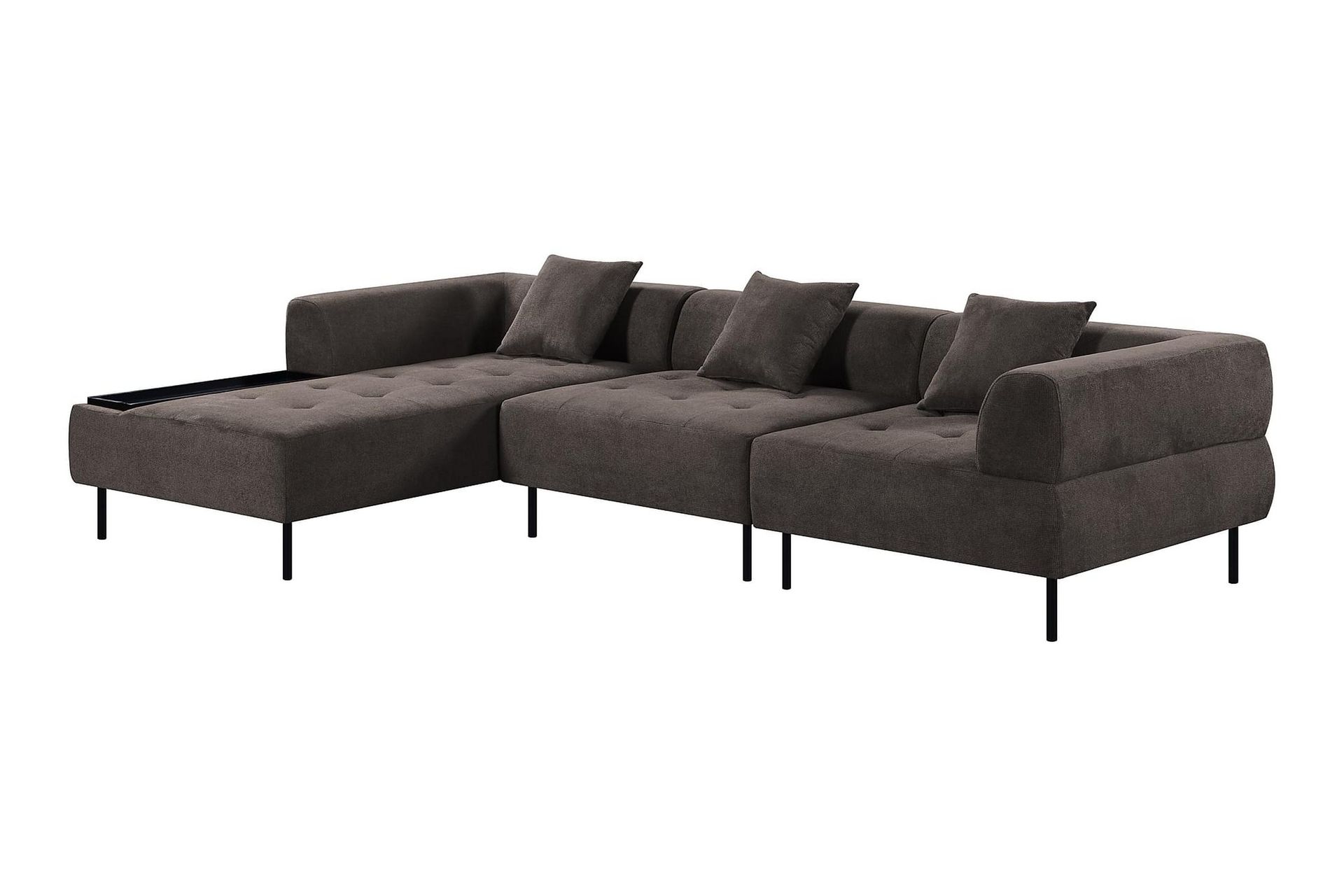Stratham 3-seters Modulsofa Divan Venstre - Grå - Møbler - Sofaer - Modulsofaer - Komplett modulsofa