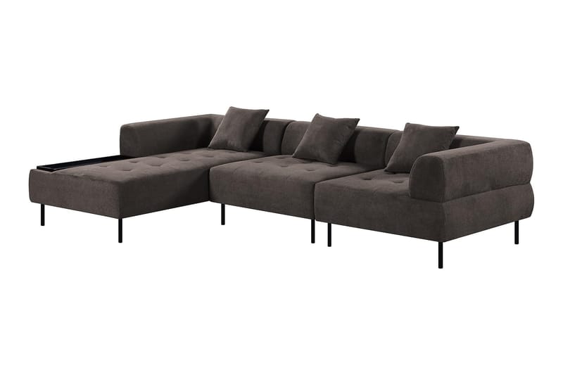 Stratham 3-seters Modulsofa Divan Venstre - Grå - Møbler - Sofaer - Modulsofaer - Komplett modulsofa