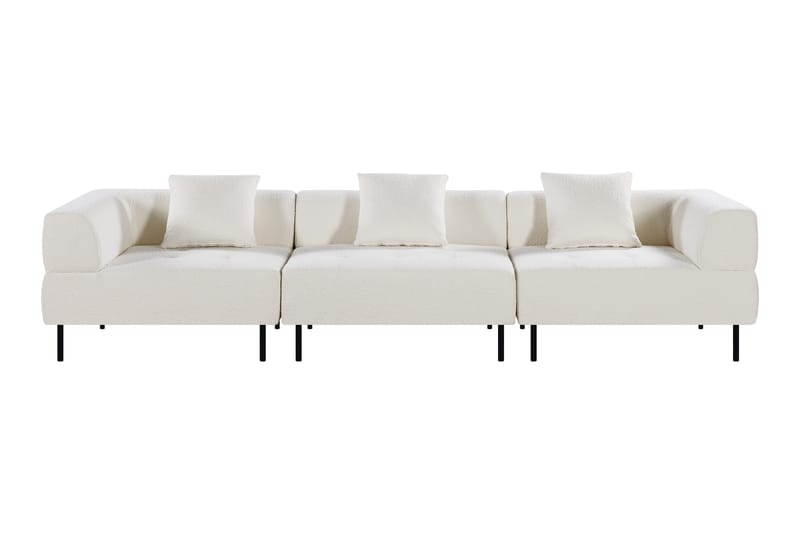 Stratham 3-seters Modulsofa - Hvit Bouclé - Møbler - Sofaer - Modulsofaer - Komplett modulsofa